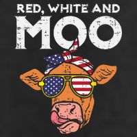 Red White And Moo Cow USA Flag 4th Of July Fourth Patriotic 15oz Campfire Ceramic Mug