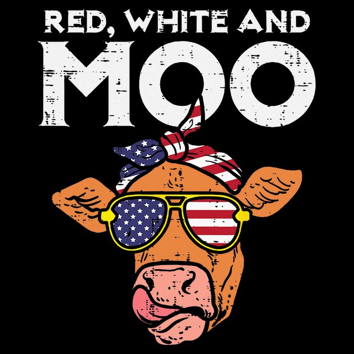 Red White And Moo Cow USA Flag 4th Of July Fourth Patriotic 16 in Basic Backpack