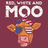 Red White And Moo Cow USA Flag 4th Of July Fourth Patriotic 16oz Travel Tumbler