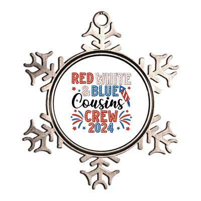 Red White And Blue Cousin Crew 2024 Metallic Star Ornament