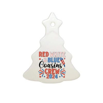 Red White And Blue Cousin Crew 2024 Ceramic Tree Ornament