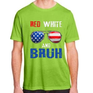 Red White And Bruh 4th Of July Boy Patriotic Adult ChromaSoft Performance T-Shirt