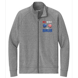 Red White And Bruh 4th Of July Boy Patriotic Stretch Full-Zip Cadet Jacket