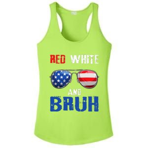 Red White And Bruh 4th Of July Boy Patriotic Ladies PosiCharge Competitor Racerback Tank