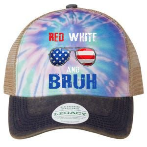 Red White And Bruh 4th Of July Boy Patriotic Legacy Tie Dye Trucker Hat