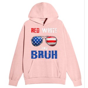 Red White And Bruh 4th Of July Boy Patriotic Urban Pullover Hoodie