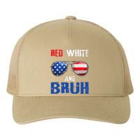 Red White And Bruh 4th Of July Boy Patriotic Yupoong Adult 5-Panel Trucker Hat