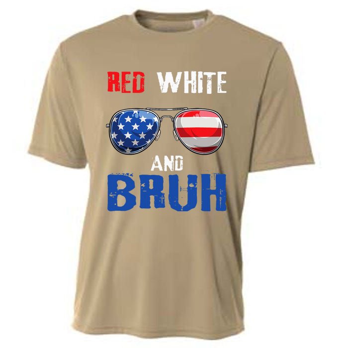 Red White And Bruh 4th Of July Boy Patriotic Cooling Performance Crew T-Shirt