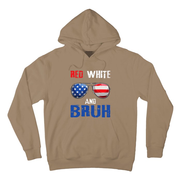 Red White And Bruh 4th Of July Boy Patriotic Hoodie