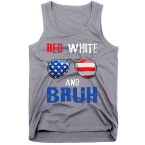 Red White And Bruh 4th Of July Boy Patriotic Tank Top