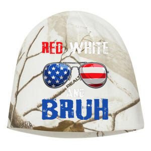 Red White And Bruh 4th Of July Boy Patriotic Kati - Camo Knit Beanie