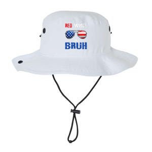 Red White And Bruh 4th Of July Boy Patriotic Legacy Cool Fit Booney Bucket Hat