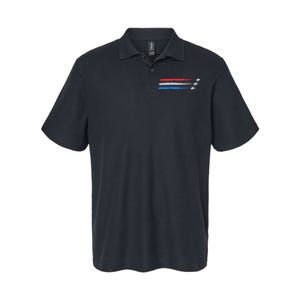 Red White And Blue Fighter Jets With Fireworks Softstyle Adult Sport Polo