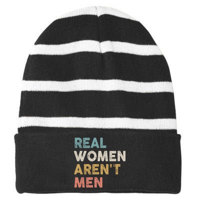 Real Women Aren’t Men Striped Beanie with Solid Band