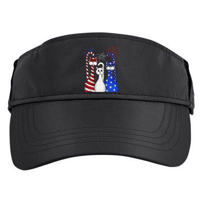 Red White Blue Cats USA Flag Firework 4th Of July Adult Drive Performance Visor