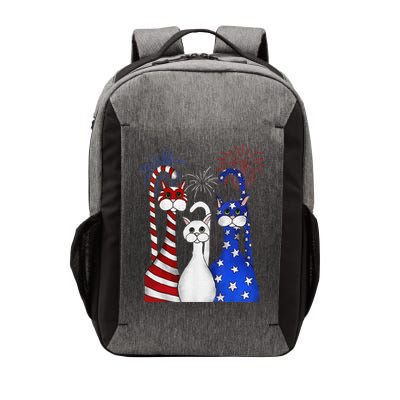 Red White Blue Cats USA Flag Firework 4th Of July Vector Backpack