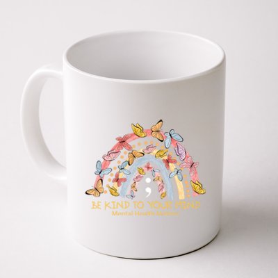 Rainbow With Butterflies Mental Health Awareness Gift Coffee Mug