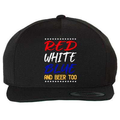 Red White Blue National Beer Day Gift Wool Snapback Cap