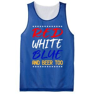 Red White Blue National Beer Day Gift Mesh Reversible Basketball Jersey Tank