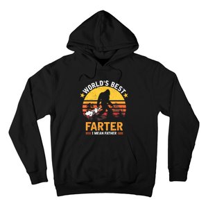 Retro Worlds Best Farter I Mean Father Bigfoot Fathers Day Hoodie