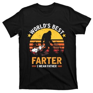 Retro Worlds Best Farter I Mean Father Bigfoot Fathers Day T-Shirt