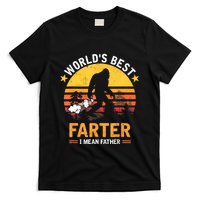 Retro Worlds Best Farter I Mean Father Bigfoot Fathers Day T-Shirt