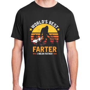 Retro Worlds Best Farter I Mean Father Bigfoot Fathers Day Adult ChromaSoft Performance T-Shirt