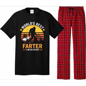 Retro Worlds Best Farter I Mean Father Bigfoot Fathers Day Pajama Set