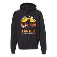 Retro Worlds Best Farter I Mean Father Bigfoot Fathers Day Premium Hoodie