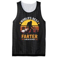 Retro Worlds Best Farter I Mean Father Bigfoot Fathers Day Mesh Reversible Basketball Jersey Tank