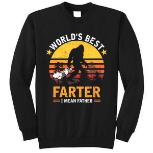 Retro Worlds Best Farter I Mean Father Bigfoot Fathers Day Tall Sweatshirt