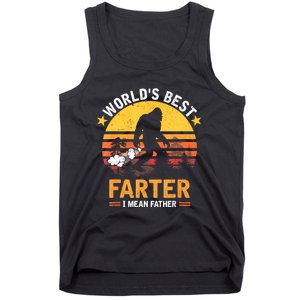 Retro Worlds Best Farter I Mean Father Bigfoot Fathers Day Tank Top