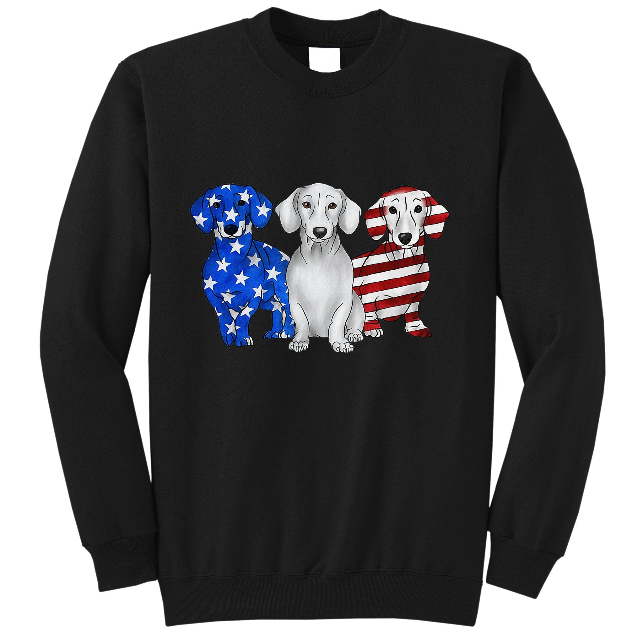 Red White Blue Dachshund American Flag 4th Of July Patriot Sweatshirt