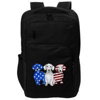 Red White Blue Dachshund American Flag 4th Of July Patriot Impact Tech Backpack