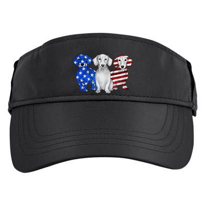 Red White Blue Dachshund American Flag 4th Of July Patriot Adult Drive Performance Visor