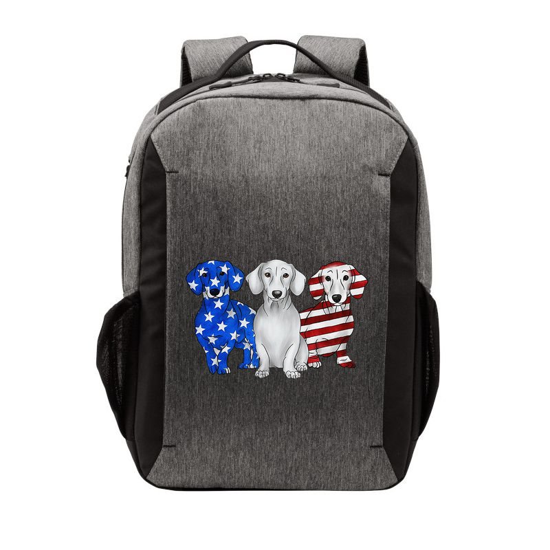 Red White Blue Dachshund American Flag 4th Of July Patriot Vector Backpack