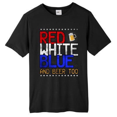 Red White Blue National Beer Day Gift Tall Fusion ChromaSoft Performance T-Shirt