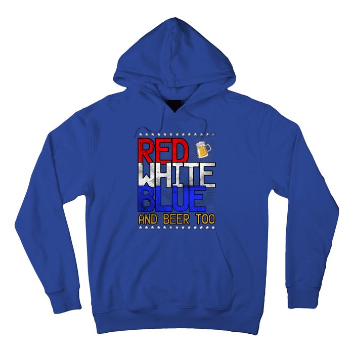 Red White Blue National Beer Day Gift Hoodie