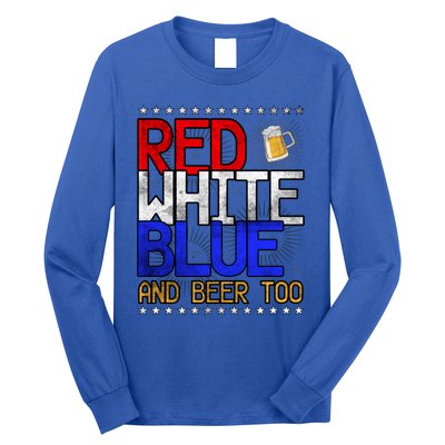 Red White Blue National Beer Day Gift Long Sleeve Shirt