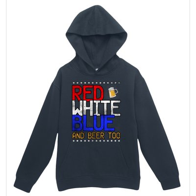 Red White Blue National Beer Day Gift Urban Pullover Hoodie