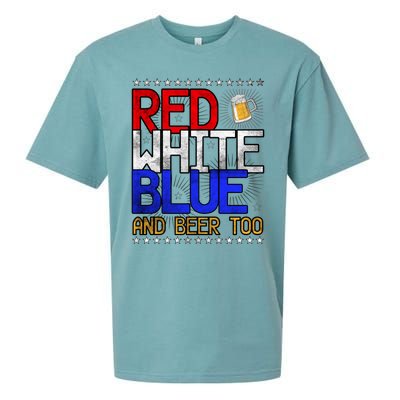 Red White Blue National Beer Day Gift Sueded Cloud Jersey T-Shirt