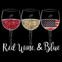 Red Wine & Blue 4th of July wine Red White Blue Wine Glasses Cooling Performance Crew T-Shirt