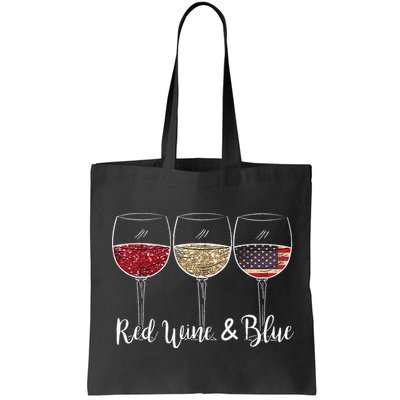 Red Wine & Blue 4th of July wine Red White Blue Wine Glasses Bag