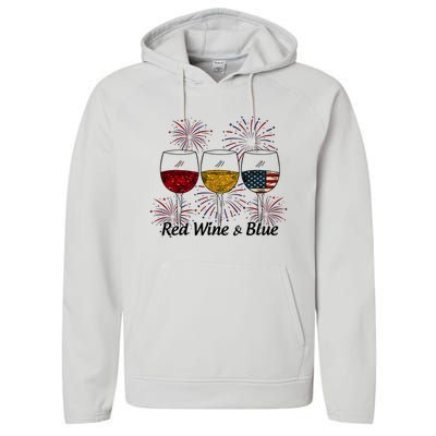 Red Wine & Blue Performance Fleece Hoodie