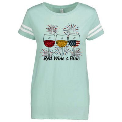 Red Wine & Blue Enza Ladies Jersey Football T-Shirt