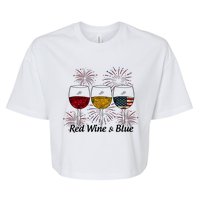 Red Wine & Blue Bella+Canvas Jersey Crop Tee