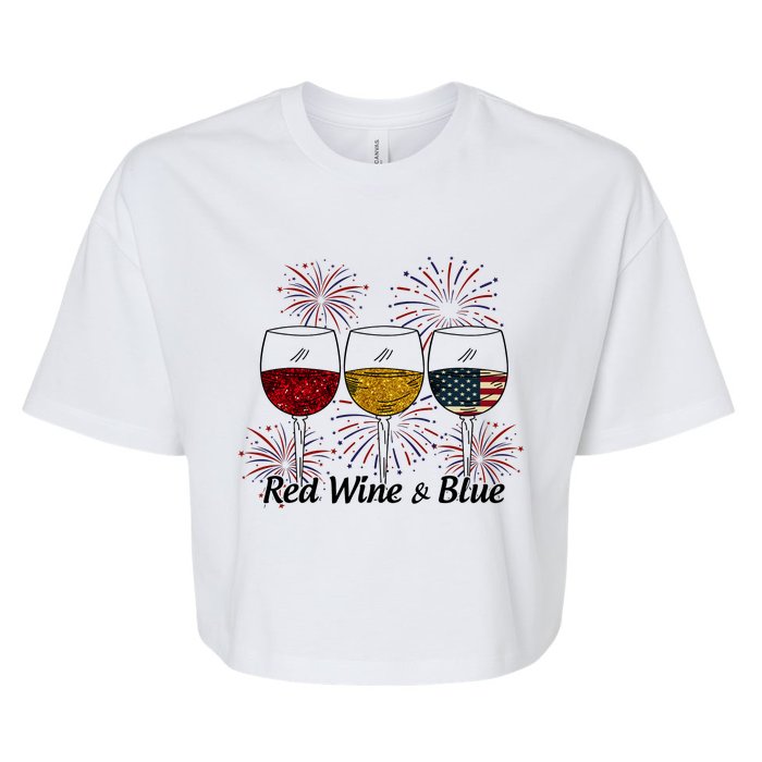 Red Wine & Blue Bella+Canvas Jersey Crop Tee