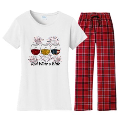 Red Wine & Blue Women's Flannel Pajama Set