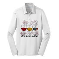 Red Wine & Blue Silk Touch Performance Long Sleeve Polo