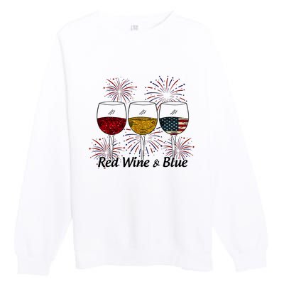 Red Wine & Blue Premium Crewneck Sweatshirt